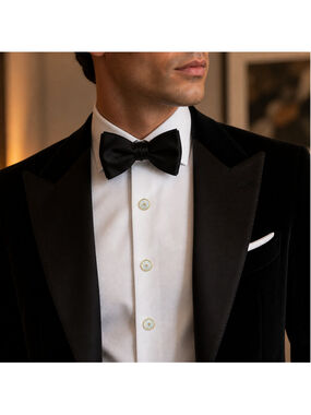 Men's tuxedo shirt studs Gold & White Mother of Pearl One Size